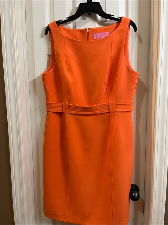 LDT Dresses & Skirts - LDT Annemarie in Tigerlily Sleeveless Midi Sheath Dress with Waist Detail